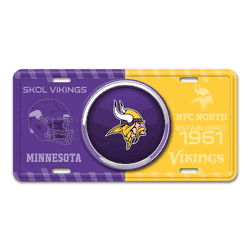 Minnesota Vikings Embossed Metal License Plate