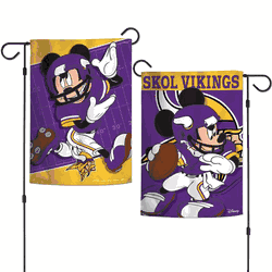 Minnesota Vikings Flag 12x18 Garden Style 2 Sided Disney