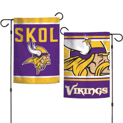 Minnesota Vikings Flag 12x18 Garden Style 2 Sided Slogan Design