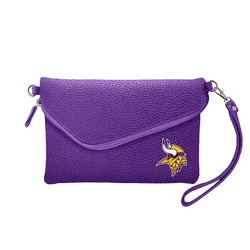 Minnesota Vikings Fold Over Crossbody Pebble Purple