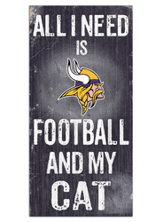 Minnesota Vikings Football and My Cat 6x12 Sign