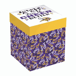 Minnesota Vikings Glass 17oz Wine Stemless Boxed