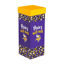 Minnesota Vikings Glass 17oz Wine Stemmed Boxed