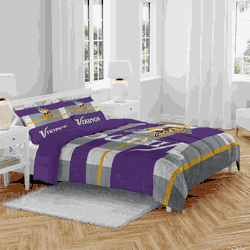 Minnesota Vikings Heather Stripe 3 PC Full/Queen Bed in a Bag