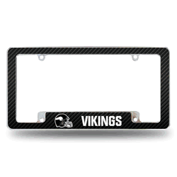 Minnesota Vikings Helmet Logo 12" x 6" Chrome All Over Automotive License Plate Frame for Car/Truck/SUV