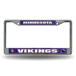 Minnesota Vikings Helmet Logo 12" x 6" Chrome Frame With Decal Inserts