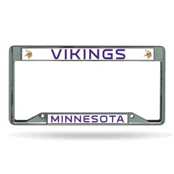 Minnesota Vikings Inverted 12" x 6" Chrome Frame With Plastic Inserts