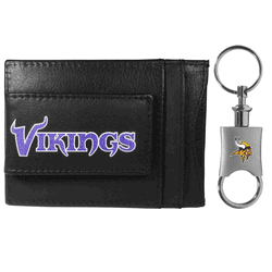 Minnesota Vikings Leather Cash & Cardholder & Valet Key Chain