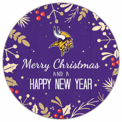 Minnesota Vikings Merry Christmas & New Year 12in Circle