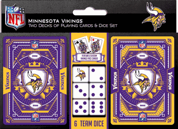 Minnesota Vikings NFL 2-pack Playing Cards & Dice Set