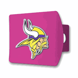 Minnesota Vikings Pink Metal Hitch Cover with  3D Color Emblem