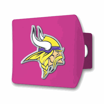Minnesota Vikings Pink Metal Hitch Cover with  3D Color Emblem