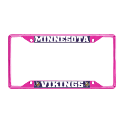 Minnesota Vikings Pink Metal License Plate Frame - 6.25"x12.25"