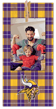 Minnesota Vikings Plaid Clothespin 6x12 Sign