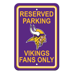 Minnesota Vikings Plastic Parking Sign - Reserved Parking