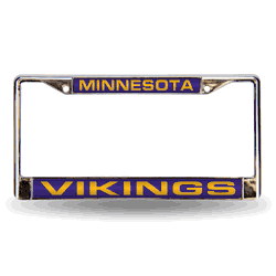 Minnesota Vikings Purple 12" x 6" Laser Cut Chrome Frame