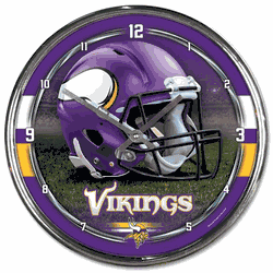 Minnesota Vikings Round Chrome Wall Clock