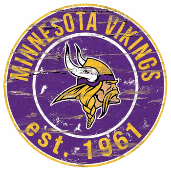 Minnesota Vikings Round Distressed Sign