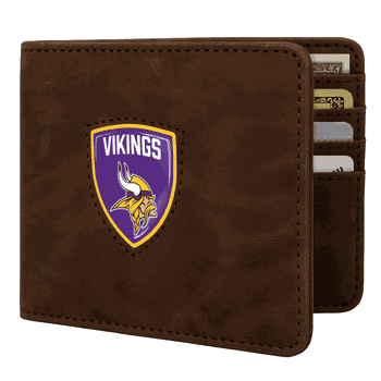 Minnesota Vikings Shield Wallet - Brown