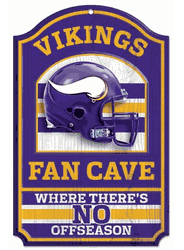 Minnesota Vikings Sign 11x17 Wood Fan Cave Design