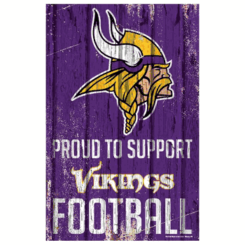 Minnesota Vikings Sign 11x17 Wood Proud to Support Design