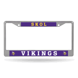 Minnesota Vikings Skol 12" x 6" Chrome Frame With Decal Inserts