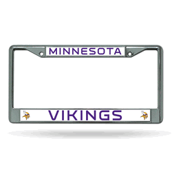 Minnesota Vikings Standard Chrome Frame with Plastic Inserts 12" x 6" Car/Truck Auto Accessory