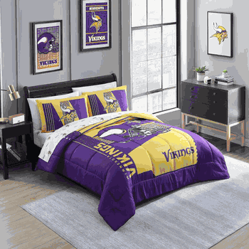 Minnesota Vikings Status Bed In A Bag Queen