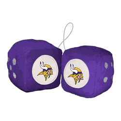 Minnesota Vikings Team Color Fuzzy Dice Dcor 3" Set