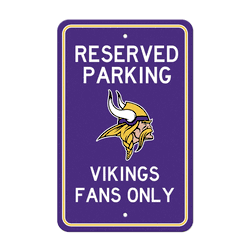 Minnesota Vikings Team Color Reserved Parking Sign Dcor 18in. X 11.5in. Lightweight