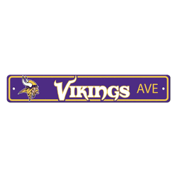 Minnesota Vikings Team Color Street Sign Dcor 4in. X 24in. Lightweight