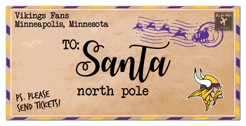 Minnesota Vikings To Santa 6x12 Sign