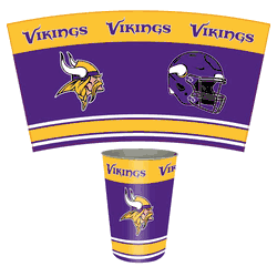 Minnesota Vikings Wastebasket 3.3 Gallon Tin