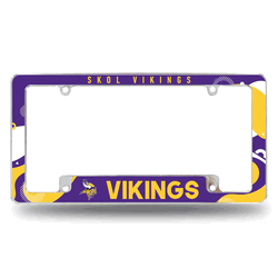Minnesota Vikings Wave 12" x 6" Chrome All Over Automotive License Plate Frame