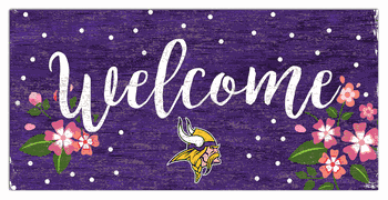 Minnesota Vikings Welcome Floral 6x12 Sign