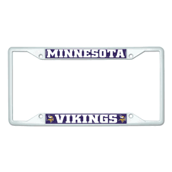 Minnesota Vikings White Metal License Plate Frame - 6.25"x12.25"