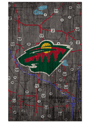 Minnesota Wild 11x19 City Map Sign