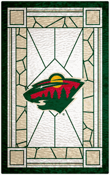 Minnesota Wild 11x19 Stained Glass Wood Sign