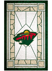 Minnesota Wild 11x19 Stained Glass Wood Sign