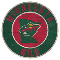 Minnesota Wild 12in. Circle w/State Sign