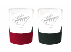 Minnesota Wild 2pc Laser Etched Commissioner Rocks Glass Set