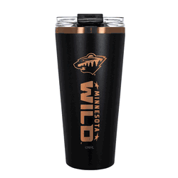 Minnesota Wild 32oz Black and Copper Big Slim with Straw