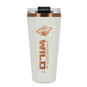 Minnesota Wild 32oz Crème and Copper Big Slim Tumbler with Straw
