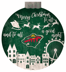 Minnesota Wild Christmas Village 12in Wall Art