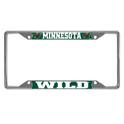 Minnesota Wild Chrome Metal License Plate Frame, 6.25in x 12.25in