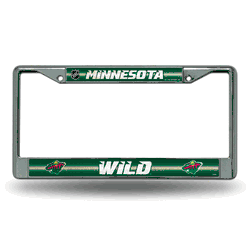 Minnesota Wild Classic 12" x 6" Silver Bling Chrome Car/Truck/SUV Auto Accessory