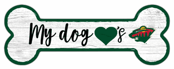 Minnesota Wild Dog Bone 6x12 Sign