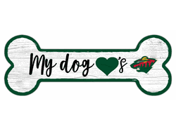 Minnesota Wild Dog Bone 6x12 Sign