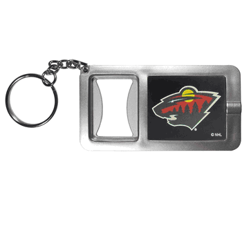 Minnesota Wild Flashlight Key Chain with Bottle Opener