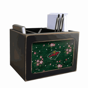 Minnesota Wild Floral Desktop Organizer